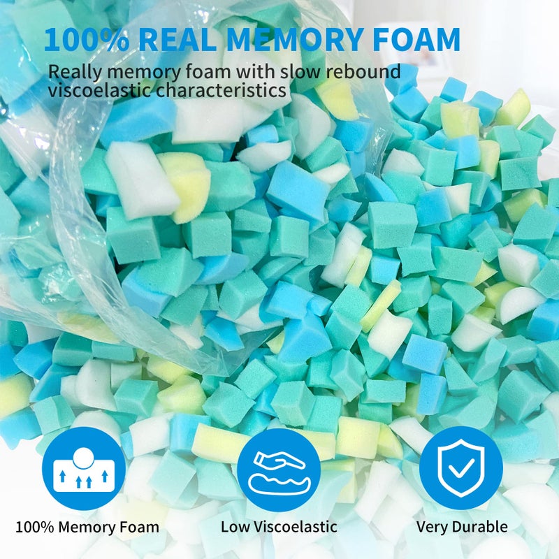 Welacer Shredded Memory Foam Filling 10lbs for Bean Bag Filler  Pillow Chair Cushion Arts Crafts Refill  Without Added Gel Particles  Premium Soft and Great for Stuffing  Multi Color and Shape - Image 2